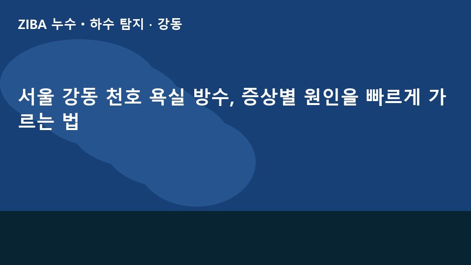 서울 강동 천호 욕실 방수, 증상별 원인을 빠르게 가르는 법