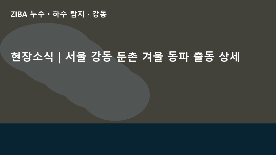 현장소식 | 서울 강동 둔촌 겨울 동파 출동 상세