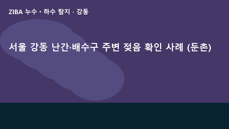 서울 강동 난간·배수구 주변 젖음 확인 사례 (둔촌)